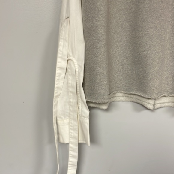 Melrose and Market  cute gray sweatshirt with white cotton sleeves with ties, L - Picture 5 of 8
